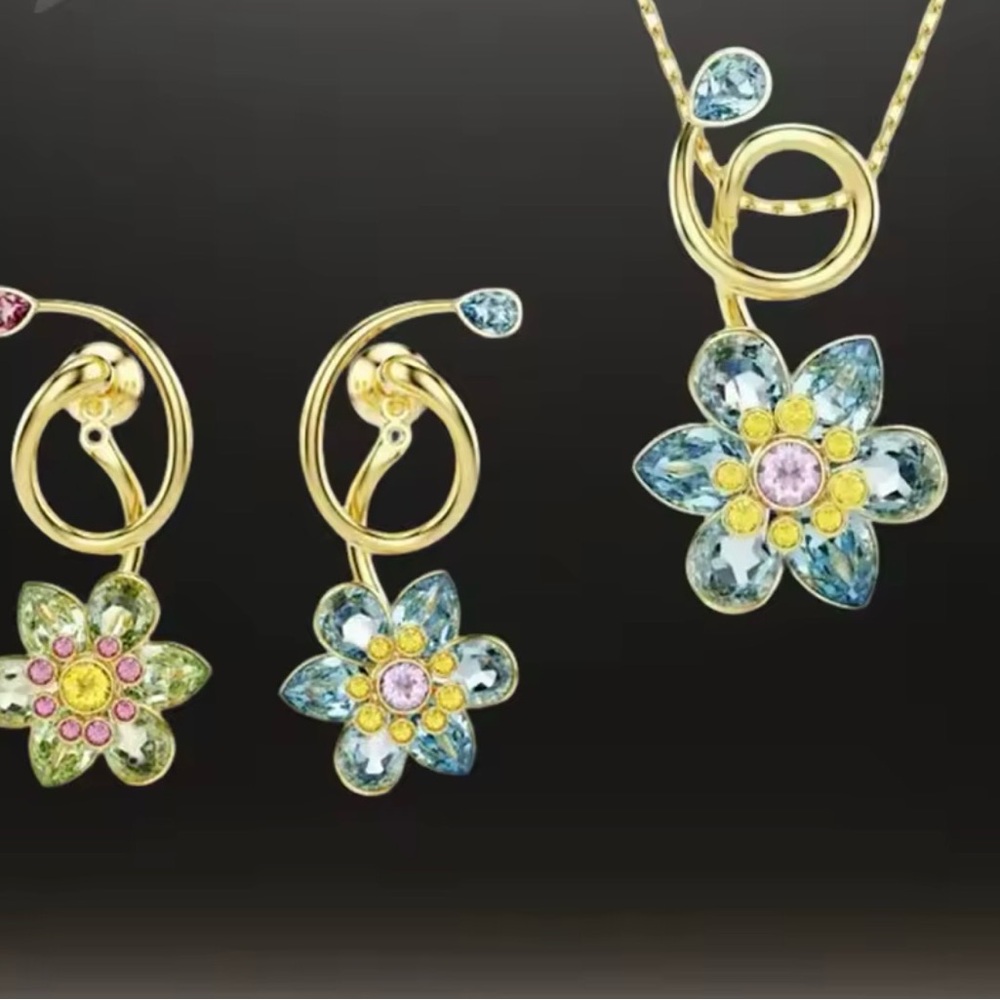 Swarovski Multicolor Flower Earrings